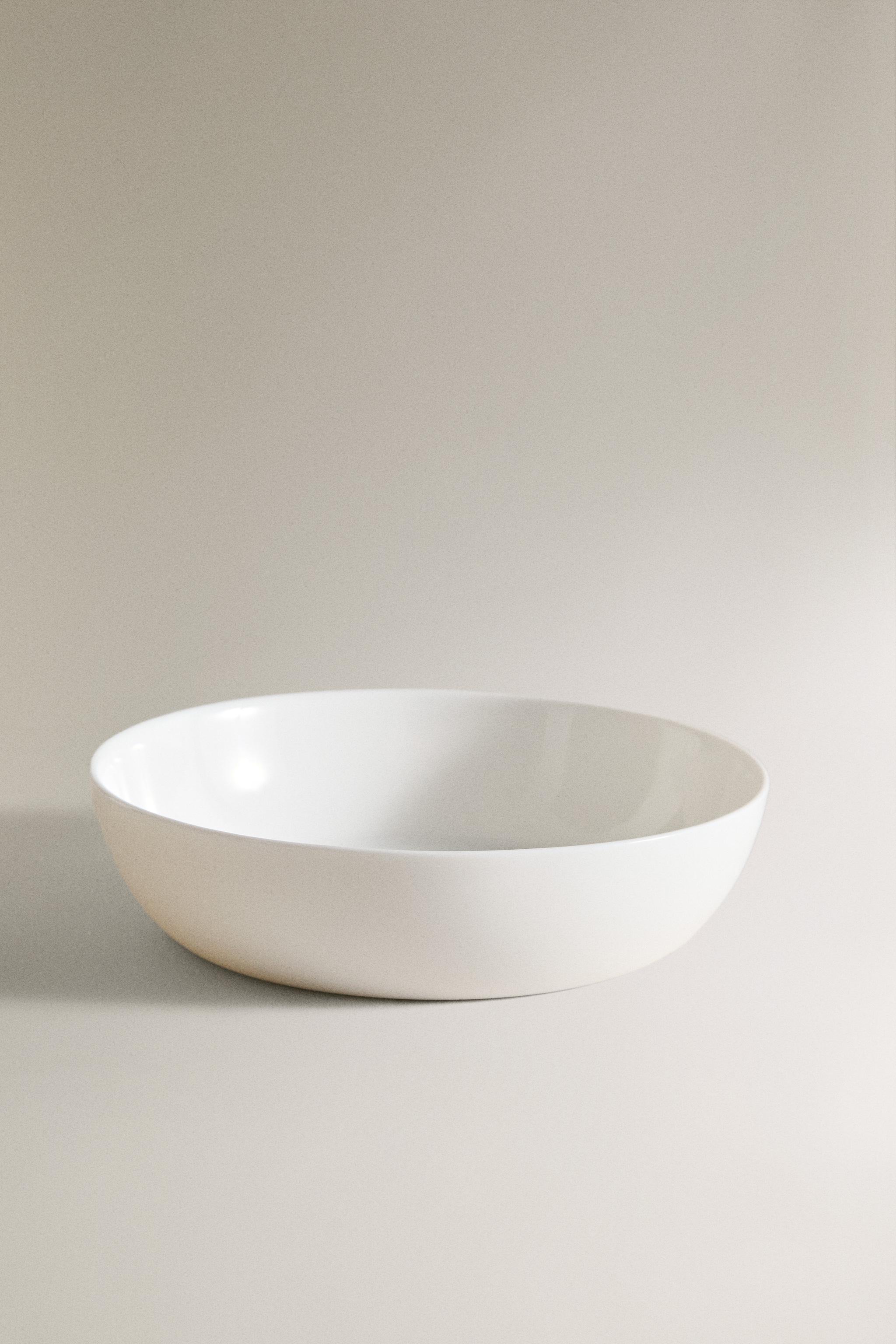 WHITE GLASS SOUP PLATE